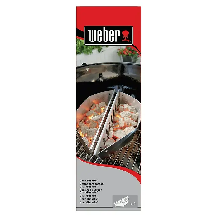 Weber Cesta para carbón - 2 pzs., Específico para: Barbacoa Kettle Ø 57 cm - Embalaje del producto para cestas de carbón Weber Char-Baskets™ para parrillas de carbón. Accesorios prácticos para asar a la parrilla.