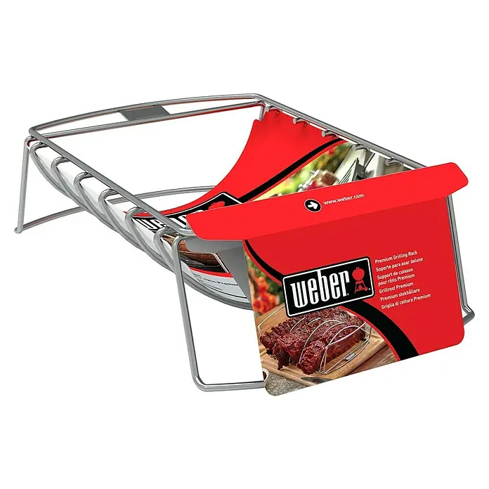 Weber Bratenkorb - L x B x H: 43,5 x 26,5 x 11 cm - Ein Weber Premium Grill Rack, ideal zum Grillen von Rippchen oder Braten. Praktisch und vielseitig für den Grill.