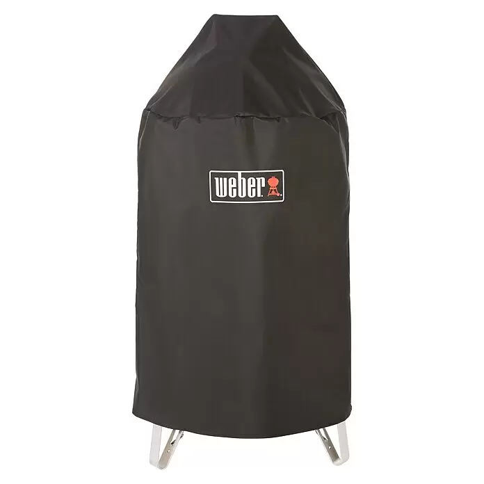 Weber Ahumador Mountain Cooker - Diámetro de la superficie de la parrilla: 47 cm, Negro - Funda negra Weber para parrilla de tejido resistente, protegiendo una barbacoa.