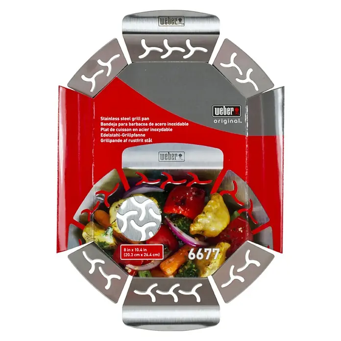 Weber Gemüsekorb - Edelstahl, L x B: 26,9 x 18,5 cm - Weber Edelstahl Grillpfanne für köstliche Grillgerichte mit Gemüse. Perfekt für Grillliebhaber, die Wert auf Qualität legen.