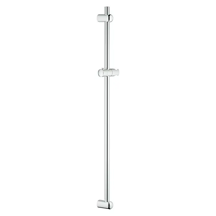 Grohe Brausestange Euphoria Flex - Höhe: 92 cm, Lochabstand: 77 cm - 92 cm, Chrom - Bild eines verstellbaren Brausehalters aus Chrom. Perfekt für jedes Badezimmer, bietet er Flexibilität und Stil mit seiner glänzenden Oberfläche.