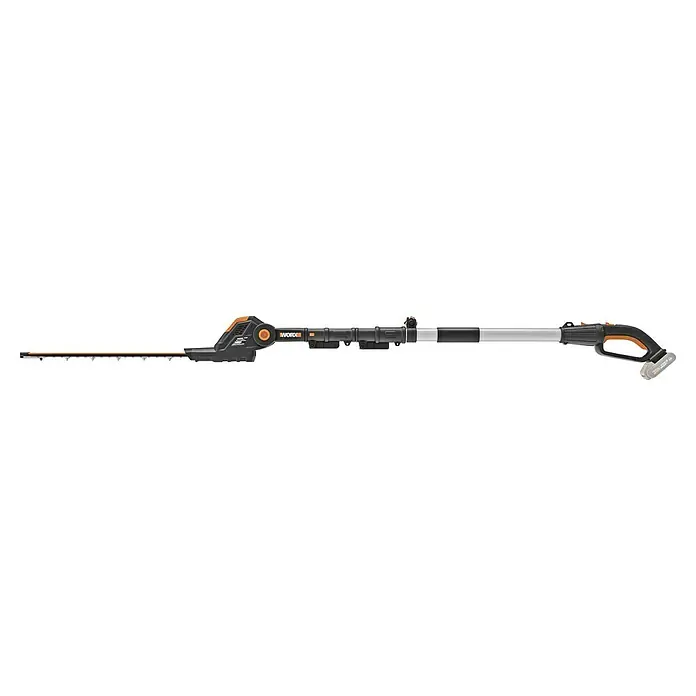 Worx PowerShare 20V Teleskop-Heckenschere WG252E.9 - 20 V, Li-Ionen, Anzahl Akkus: Ohne Akku, Schnittlänge: 45 cm - Langstiel-Heckenschere von WORX, ideal für Gartenarbeiten. Schneidet Äste und Hecken präzise und mühelos.