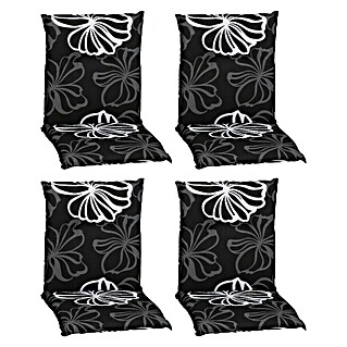 beo Gartenmöbel-Auflage Barcelona (Niederlehner, 4 Stk., L x B x H: 101 x 50 x 6 cm, 50% Baumwolle, 50% Polyester, Schwarz/Weiß)