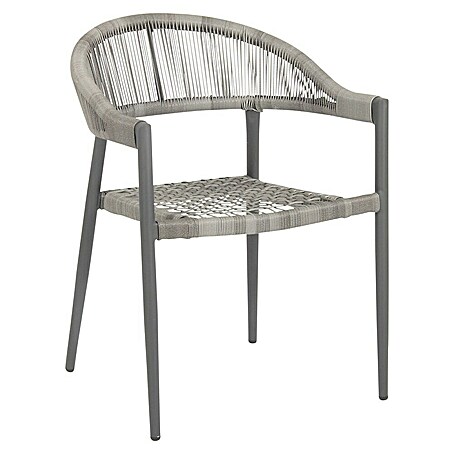 Acamp Stapelsessel Brooklyn (4 Stk., Rope-Bespannung, Stapelbar, Grau, B x T x H: 58 x 56 x 78 cm)