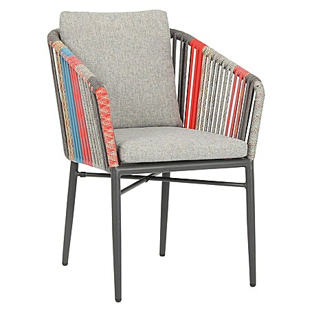 Acamp Gartensessel Manhattan Set (6 Stk., Aluminium, Polyester, Stapelbar, Bunt, B x T x H: 63 x 50 x 81 cm)