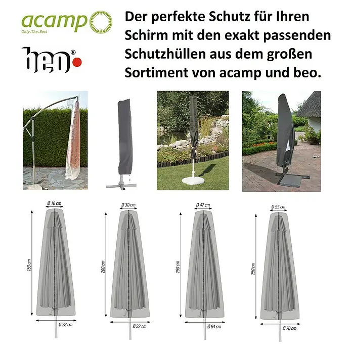 Acamp Marktschirm Acapole - Grün - Produktbild von Acamp & Beo Schutzhüllen für Schirme in verschiedenen Größen und Ausführungen.