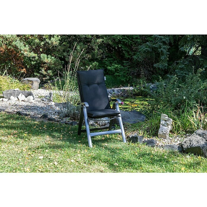 beo Gartenmöbel-Auflage Trabzon (Hochlehner, 2 Stk., L x B x H: 118 x 46 x 8 cm, 50% Baumwolle, 50% Polyester, Schwarz) | BAUHAUS