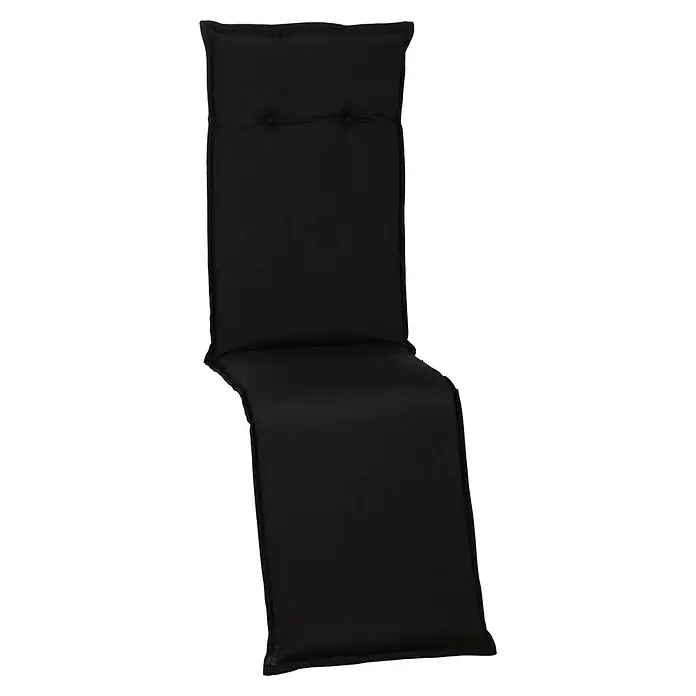 beo Gartenmöbel-Auflage Trabzon - Relaxsesselauflage, L x B x H: 171 x 46 x 8 cm, Baumwolle, Polyester, Schwarz - Schwarze gepolsterte Liegenauflage mit stilvollem Design, ideal für entspannte Stunden im Garten oder auf der Terrasse.