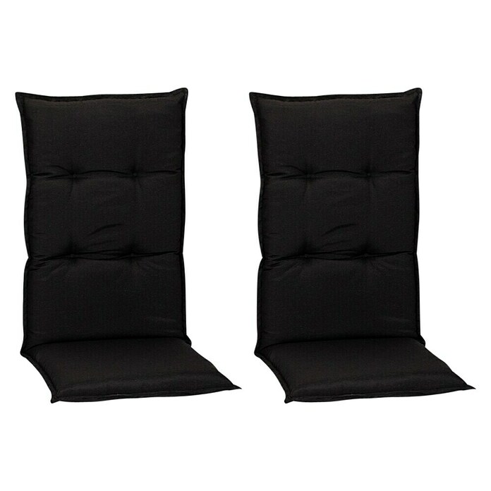 beo Gartenmöbel-Auflage Trabzon (Hochlehner, 2 Stk., L x B x H: 118 x 46 x 8 cm, 50% Baumwolle, 50% Polyester, Schwarz) | BAUHAUS