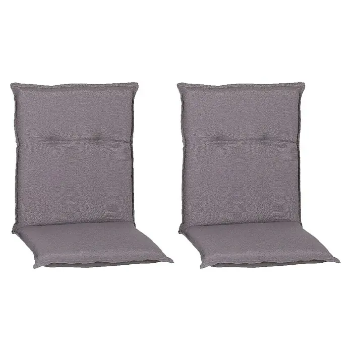 beo Gartenmöbel-Auflage Tanana - Niederlehner, 2 Stk., L x B x H: 98 x 46 x 8 cm, Baumwolle, Polyester, Grau - Zwei graue Stuhlkissen für zusätzlichen Komfort und Stil. Ideal für Gartenmöbel und den Innenbereich, bieten sie bequemen Halt.