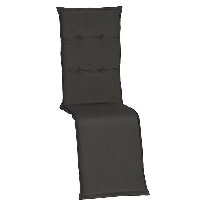 beo Gartenmöbel-Auflage Trier - Relaxsesselauflage, L x B x H: 171 x 46 x 8 cm, Baumwolle, Polyester, Schwarz - Bequeme, anthrazitfarbene Polsterauflage für Liegen und Gartenmöbel. Die Auflage ist gesteppt und bietet hohen Komfort beim Entspannen im Freien.