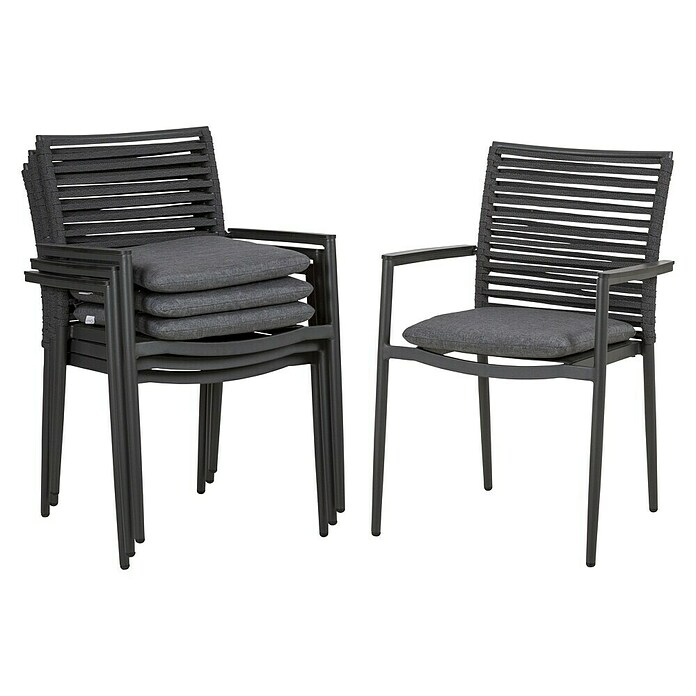Acamp Gartenmöbel-Set New Jersey/HPL (5 -tlg., Aluminium, HPL, Acatex, Anthrazit, Stapelbar) | BAUHAUS