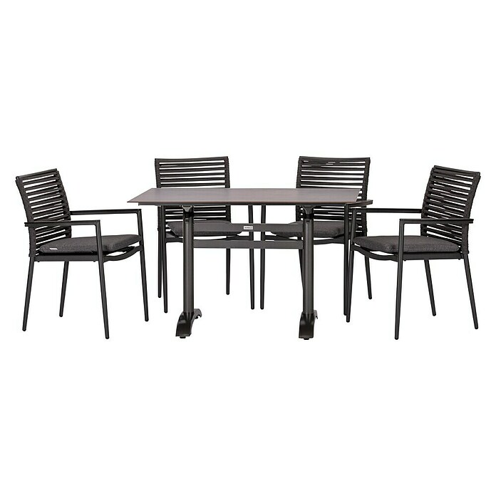 Acamp Gartenmöbel-Set New Jersey/HPL (5 -tlg., Aluminium, HPL, Acatex, Anthrazit, Stapelbar) | BAUHAUS