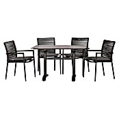 Acamp Gartenmöbel-Set New Jersey/HPL (5 -tlg., Aluminium, HPL, Acatex, Anthrazit, Stapelbar) | BAUHAUS