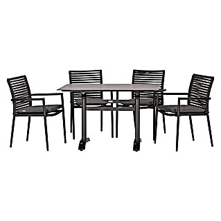 Acamp Gartenmöbel-Set New Jersey/HPL (5 -tlg., Aluminium, Anthrazit)