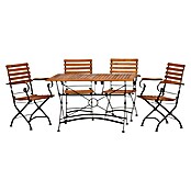 Acamp Gartenmöbel-Set Lindau (5 -tlg., Akazienholz, Braun, mit Armlehnen) | BAUHAUS