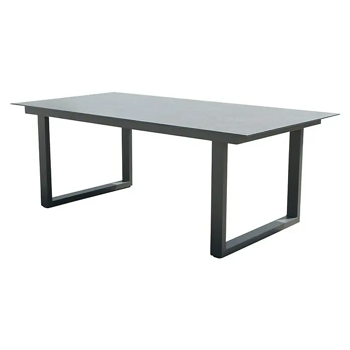 Acamp Gartenmöbel-Set Hollywood - 5 -tlg., Aluminium, Glas, Keramik, Polyester, Anthrazit - Modernes graues Esstisch-Design mit schlichten Linien. Perfekt für stilvolle Essbereiche oder Büros.