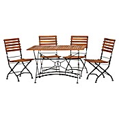 Acamp Gartenmöbel-Set Lindau (5 -tlg., Akazienholz, Braun, ohne Armlehnen) | BAUHAUS