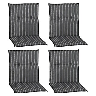 beo Gartenmöbel-Auflage Belm (Niederlehner, 4 Stk., L x B x H: 101 x 50 x 6 cm, 50% Baumwolle/50% Polyester, Grau)