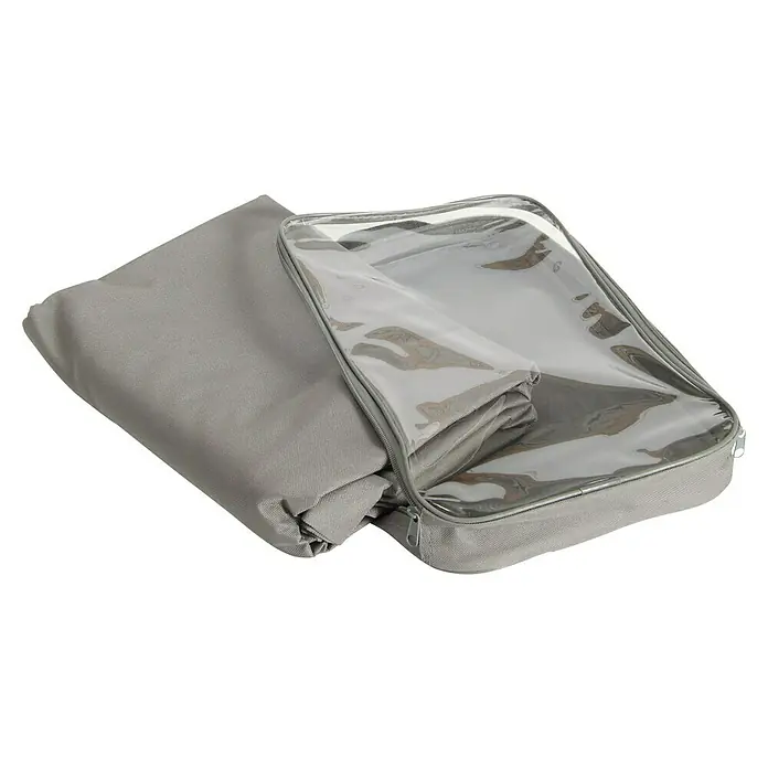 Acamp Sitzgruppen-Schutzhülle - L x B x H: 200 x 200 x 94 cm, Polyester, Beige - Graue Aufbewahrungstasche mit Reißverschluss und transparentem Fenster zur einfachen Aufbewahrung von Kleidung und Textilien.