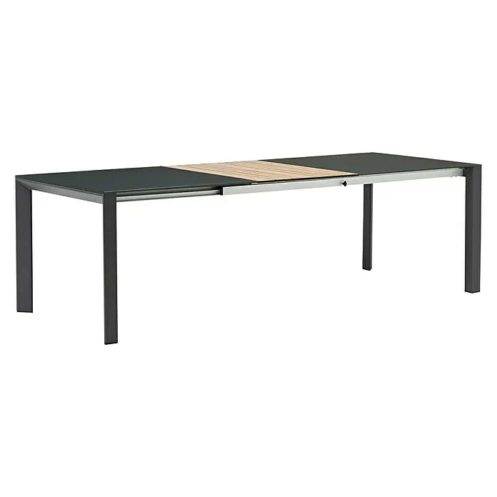 Acamp Gartenmöbel-Set Jersey/Woody - Aluminium, HPL, Acatex, Anthrazit, Tischplatte ausziehbar, 7 -tlg. - Eleganter ausziehbarer Esstisch mit anthrazitfarbenem Gestell und Holzelement. Perfekt für den Innen- und Außenbereich.
