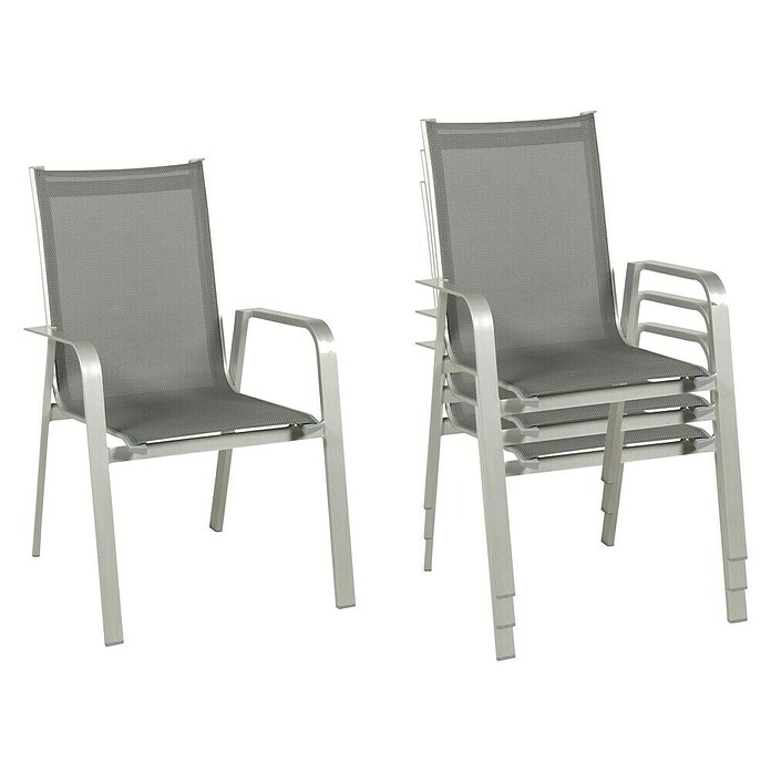 Acamp Gartenmöbel-Set Urban/Acaplan (5 -tlg., Aluminium, Topalit, Acatex, Platin / Graphit) | BAUHAUS