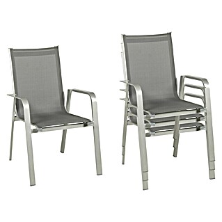 Acamp Gartenmöbel-Set Urban/Acaplan (5 -tlg., Aluminium, Topalit, Acatex, Platin / Graphit)
