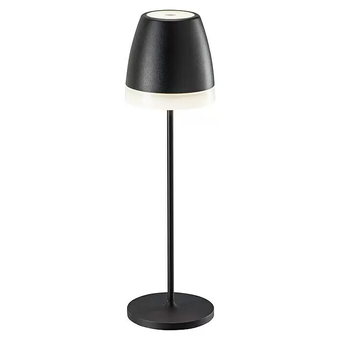Starlux Akku-Tischleuchte Loreo - 4 W, L x B x H: 10 x 10 x 36 cm, Schwarz, Warmweiß - Vorderansicht