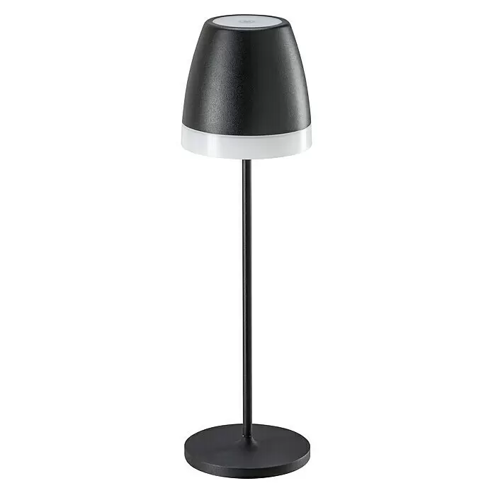 Starlux Akku-Tischleuchte Loreo - 4 W, L x B x H: 10 x 10 x 36 cm, Schwarz, Warmweiß - Vorderansicht