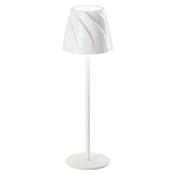 Starlux Akku-Tischleuchte Loreo - 4 W, L x B x H: 11 x 11 x 36 cm, Weiß, Warmweiß - Vorderansicht