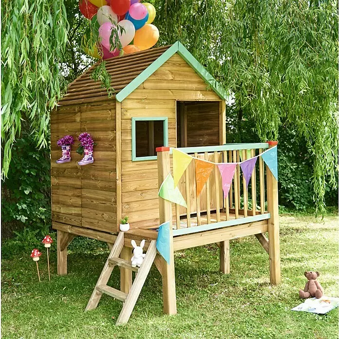 Soulet Spielhaus Winny - L x B x H: 155 x 175 x 210 cm, Holz, Natur - Stimmungsaufnahme