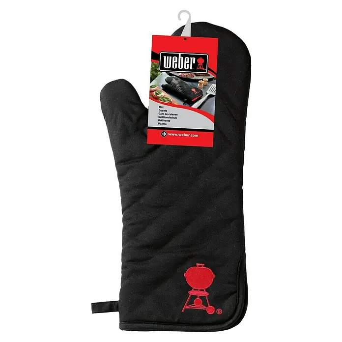 Weber Grillhandschuh - Schwarz - Weber Grillhandschuh aus schwarzem Stoff mit Weber-Logo, ideal zum sicheren Hantieren am Grill. Hochwertige Qualität für optimalen Schutz.