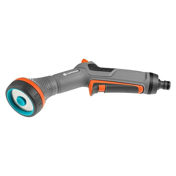 Gardena Comfort Brause - Anzahl Sprühformen: 2 Stk., Metall/Kunststoff - Graue und orangefarbene GARDENA-Gartenspritze für die Bewässerung mit unterschiedlichen Strahlarten für Pflanzen und Oberflächen.