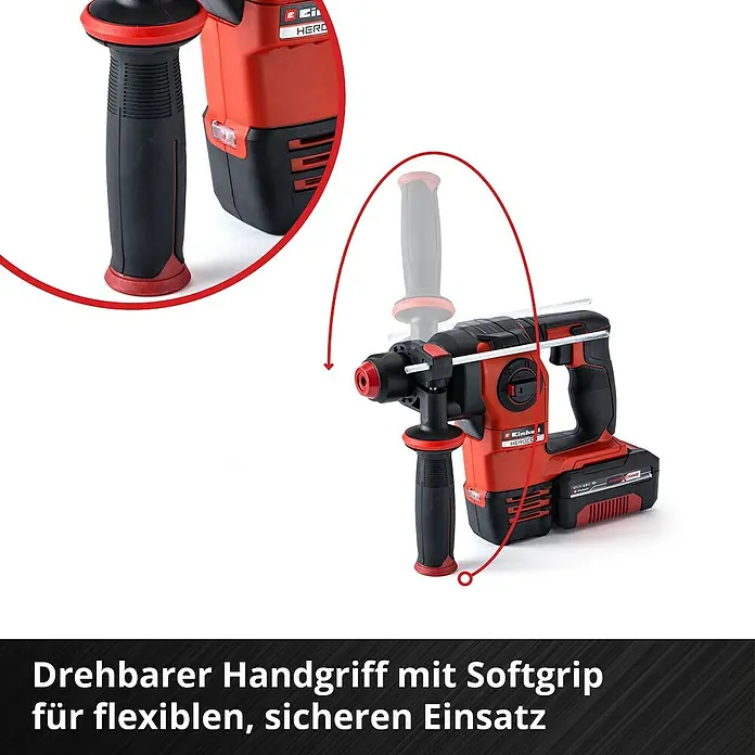 Einhell Professional Power X-Change 18V Akku-Kombihammer Herocco 18/20 - 18 V, Ohne Akku, 0 Ah, 2,2 J - Drehbarer Handgriff für flexible Nutzung.