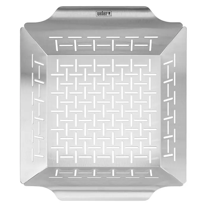 Weber Style Gemüsekorb - Edelstahl, 29,5 x 35 cm - Die Weber Grillpfanne aus Edelstahl, ideal zum Zubereiten von Gemüse und kleineren Speisen auf dem Grill. Hitzebeständig und langlebig.