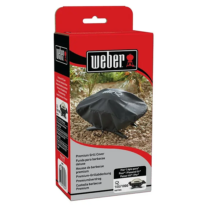 Weber Grill-Schutzhülle Standard - Passend für: Weber Q 100 Serie, Kunststoff - Die Verpackung für eine Weber Premium Grillabdeckung der 100/1000 Serie. Schützt Ihren Grill vor Witterungseinflüssen und hält ihn sauber.