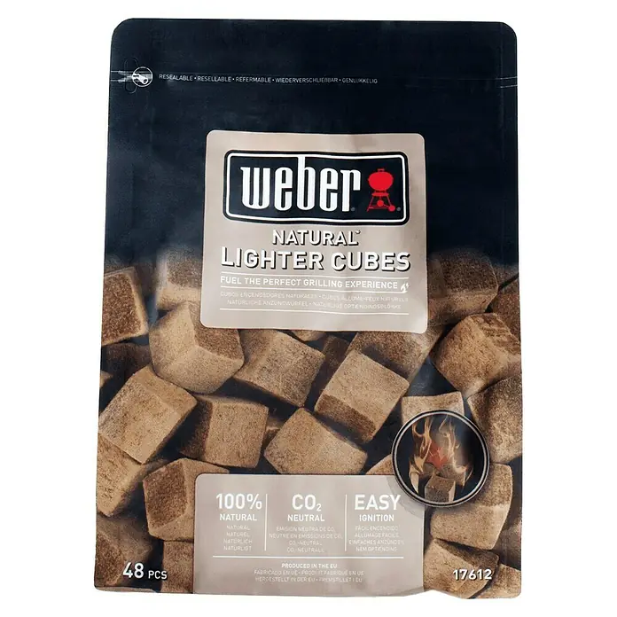 Weber Anzündwürfel - 48 Stk. - Weber Natural Anzündwürfel, 48 Stück, für ein perfektes Grillerlebnis. Natürliche und CO2-neutrale Zündhilfe für müheloses Anzünden.