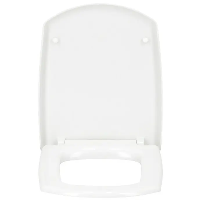 Cersanit WC-Sitz Carina - Duroplast, Weiß, Mit Absenkautomatik - Ein weißer Toilettensitz mit Deckel. Das Produkt ist für eine komfortable und hygienische Nutzung im Badezimmer konzipiert.