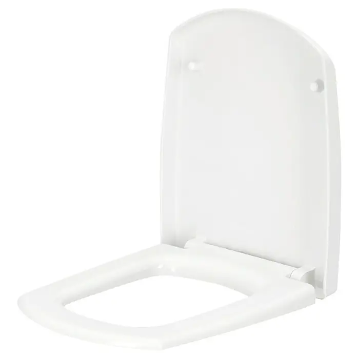 Cersanit WC-Sitz Carina - Duroplast, Weiß, Mit Absenkautomatik - Nahaufnahme eines weißen Toilettensitzes mit Deckel. Ein praktisches und hygienisches Badezimmeraccessoire.