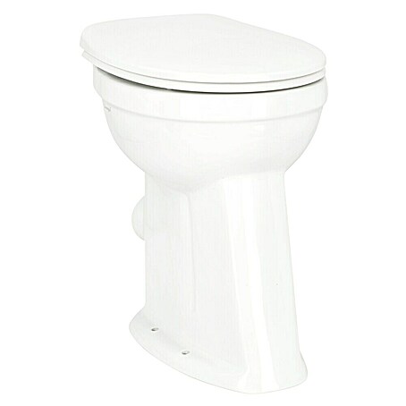 Camargue Stand-WC-Set Plus 100 (Mit Spülrand, WC Abgang: Waagerecht, Weiß)