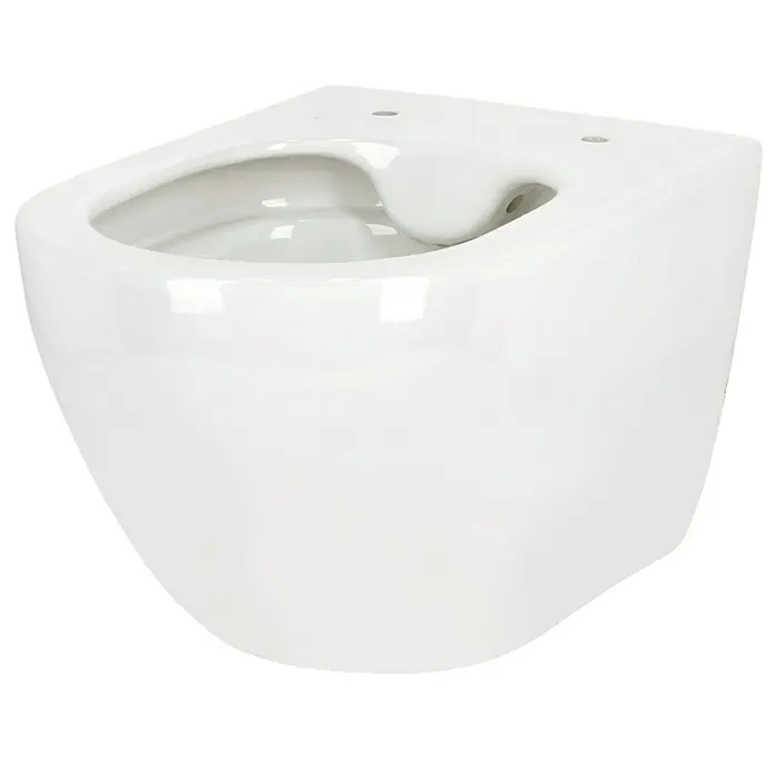 Camargue Pico Wand-WC 2.0 - Spülrandlos, Ohne Spezialglasur, Spülform: Tief, WC Abgang: Waagerecht, Weiß - Moderne, wandhängende Toilette in Weiß. Das schlichte Design passt perfekt in jedes Badezimmer.