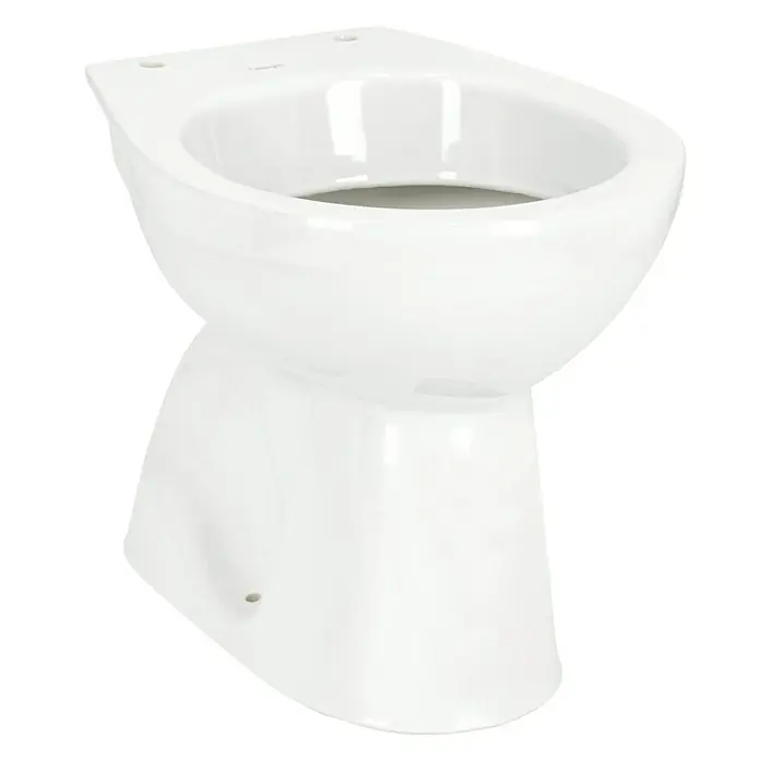 Camargue Sydney Stand-WC - Mit Spülrand, Ohne Spezialglasur, Spülform: Tief, WC Abgang: Senkrecht, Weiß - Keramik-Stand-WC mit glatter Oberfläche, modernes Design für jedes Badezimmer. Einfache Montage dank Normmaßen.