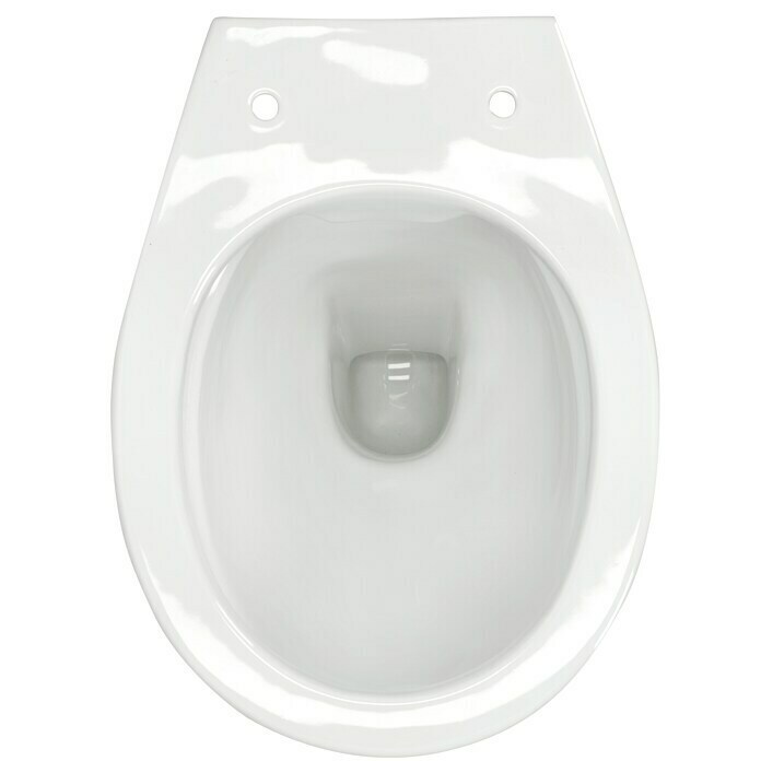 Camargue Spülrandloses Stand-WC Plus 75 2.0 (Mit WC-Sitz, 7,5 cm erhöht, Tiefspüler, Waagerecht, Weiß)