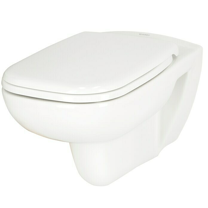 Duravit D-Code BAUHAUS Waagerecht, WC Spülform: Wand-WC-Set Ohne Abgang: Spezialglasur, (Spülrandlos, Tief, | Weiß)