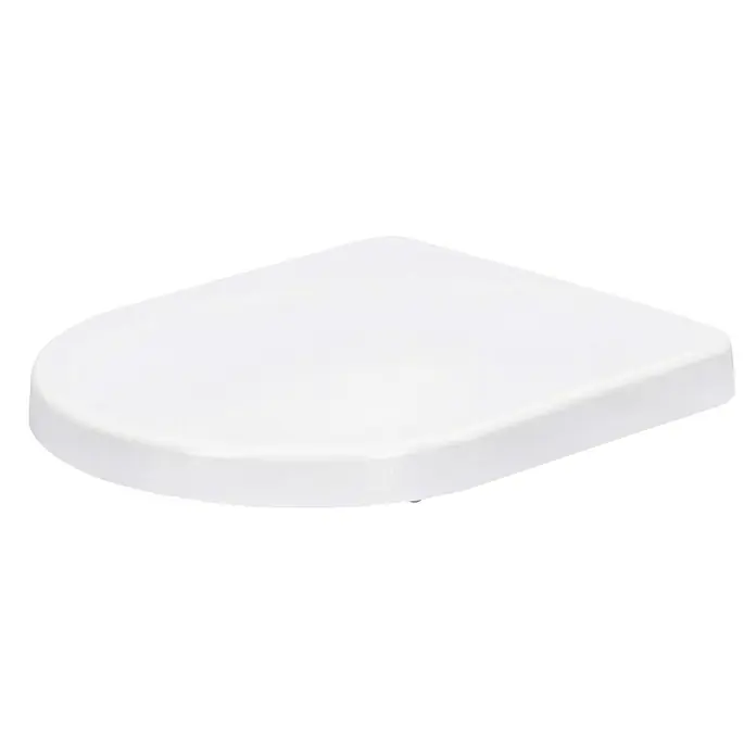 Camargue WC-Sitz Plus 50 2.0 - Duroplast, Weiß, Mit Absenkautomatik - Nahaufnahme eines weißen Spülkastendeckels mit abgerundeten Ecken, der ein sauberes und modernes Design zeigt.