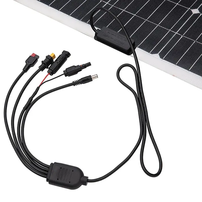 Technaxx Solarmodul flexibel TX-208 - Max. Leistung: 100 W, 0,3 x 108 x 53,5 cm - Solarmodul mit verschiedenen Anschlüssen für vielseitige Anwendungen. Ideal für unabhängige Stromversorgung.