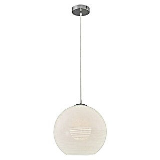 Lámpara colgante redonda Bola rayas (20 W, Ø x Al: 300 mm x 30 cm, Blanco, E27)