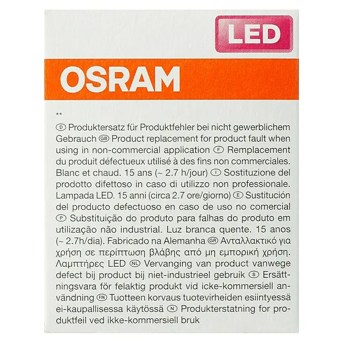 Osram Star LED-Lampe Reflektor GU10 - GU10, Nicht Dimmbar, Warmweiß, 575 lm, 6,5 W - Osram LED-Leuchtmittelverpackung. Produktersatz bei Produktfehlern im nicht gewerblichen Gebrauch.
