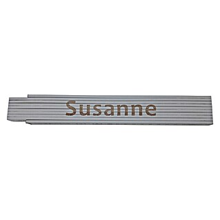 Heka Zollstock (Aufdruck: Susanne, Länge: 2 m, Weiß)