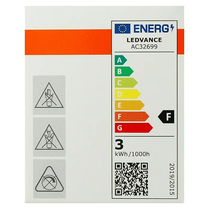 Osram Star LED-Lampen Set Reflektor GU10 - GU10, Nicht Dimmbar, Warmweiß, 230 lm, 2,6 W, 3 Stk. - Energielabel für LEDVANCE AC32699 Leuchte mit Energieeffizienzklasse F und einem Verbrauch von 3 kWh/1000h gemäß Verordnung 2019/2015.